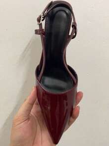 CUCCOO BIZCHIC 女士时尚优雅酒红色露跟高跟鞋 - 酒紅色 - 查看 6