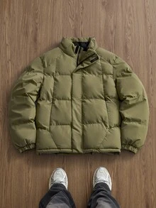 SWAVVY Abrigo acolchado versátil y grueso, nuevo para el invierno 2025 - Caqui - Ver 3