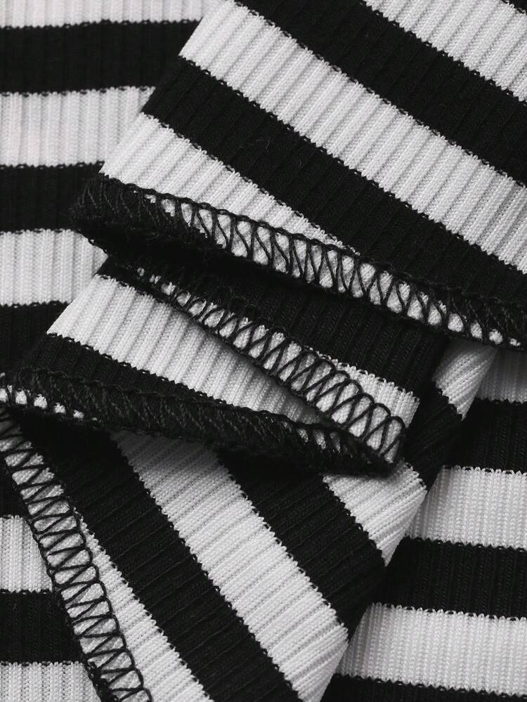 Women's Comfortable Striped Off Shoulder Sleepwear Top