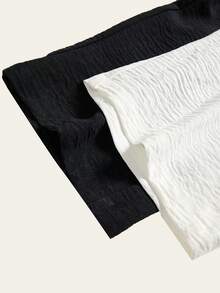 Casuvi Kids 2pcs/Set Fashionable Textured Pants For Tween GirlsSuitable For School, Outdoor, Spring/Summer/Autumn - Black - View 5