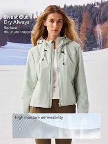 OutZeal Women Outdoor Jacket Camping Hiking Water-Resistant Windproof Crop Length With Zip Pockets