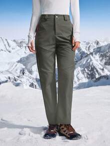 In My Nature 女士高腰拉链口袋直筒宽松徒步裤 - 深灰色 - 查看 6