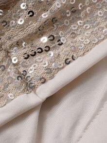 Livesso Sequin Embellished Women's Mini Cocktail Dress For Party Prom Dress New Years Women Outfit Carnival - Apricot - View 7