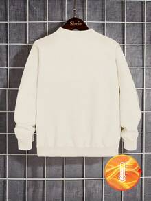 1pc Tween Boy Fashion Campus Sports Gentleman Vintage Bear Graphic Print Long Sleeve Sweater, Suitable For Tween Boys, Autumn/Winter, Suitable For Indoor, Everyday, Holiday Party Wear - White - View 2