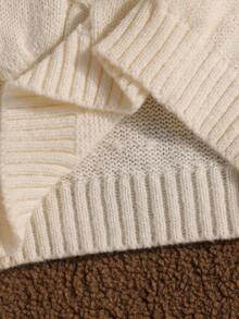 Sparklyn 女童毛衣套装，新款秋冬设计（女童），适合大龄女童的保暖套装，象牙色圆领麻花针织毛衣搭配阔腿针织裤，面料柔软舒适，时尚百搭的厚针织套装 - 米色 - 查看 7