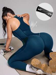 Innovista 女士运动连体裤，运动健身服，价格亲民，品质上乘，时尚百搭，适合佩戴头巾的人士，提供全方位保护。轻盈透气的运动短款上衣搭配紧身裤，裤腿带有手机卡口袋，两件套设计，适合日常休闲、骑行、高强度间歇训练、办公室到健身房等各种场合，秋季穿着舒适，功能性强。