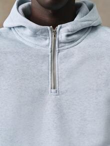 STYNVO 男士纯色简约休闲长袖连帽衫 男士半拉链连帽衫 男士半拉链连帽衫 灰色连帽衫 浅蓝色连帽衫 - 淺灰色 - 查看 5