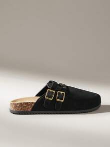 Solecia Zapatos planos versátiles y casuales para uso diario con hebilla ajustable para mujeres