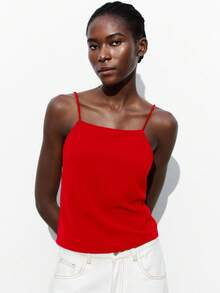 Maija 新款红色可调节系带露背吊带背心，女士春夏款 - 紅色 - 查看 4