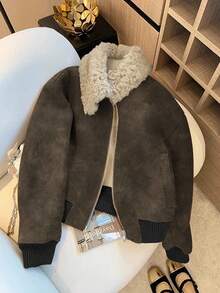 Franclia 时尚休闲毛领加厚女式外套，秋冬款