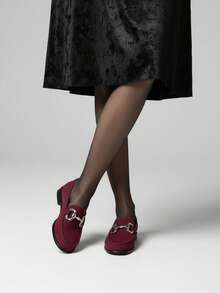 Women Loafers Shoes - 酒紅色 - 查看 3
