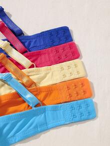 Chillnights Bộ 5 quần lót nữ màu trơn thoải mái thoáng khí thiết kế đơn giản có gọng thép - Nhiều màu - Xem 5