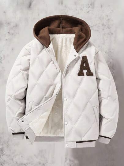 Teen Boy Casual Versatile Letter Graphic Hoodie, Autumn/Winter Fall