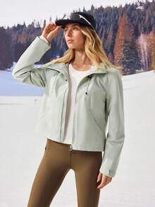 OutZeal Women Outdoor Jacket Camping Hiking Water-Resistant Windproof Crop Length With Zip Pockets