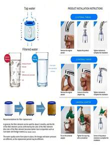 10/20/30 Paket Pengganti Kartrid Filter Air Keran Wastafel, Filter Air Wastafel, Filter Air Keran, Untuk Filter Air Keran Dapur - Menghilangkan Klorin, Fluorida, Logam Berat, dan Air Sadah untuk Rumah, Dapur & Kamar Mandi - MultiWarna - View 9
