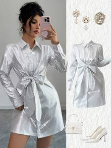 Lyxana Đầm ôm bó sát gợi cảm, quà tặng sinh nhật, hẹn hò, tiệc tùng, dạ hội, lễ hội âm nhạc, trang phục biểu diễn - trắng - Xem 2