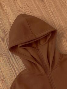 Manfinity VCAY Áo nỉ dài tay có mũ dáng rộng thoải mái dành cho nam - màu nâu - Xem 3