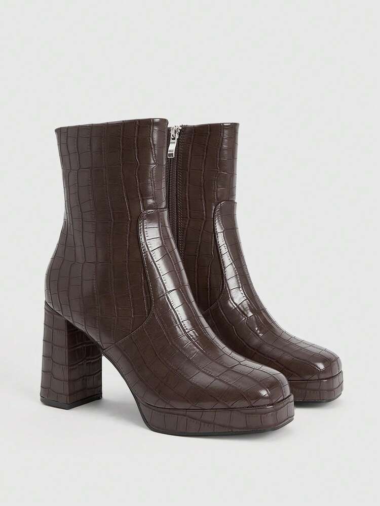 CUCCOO LuxiPop Women's Fashion Commuter Solid High Heel Boots