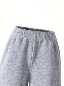 Vacaura 2pcs Young Boy Casual Minimalist Sweatpants, Comfortable Sports Pants In Black And Gray, Suitable For Spring, Autumn, Winter, School, Outdoor - Multicolor - View 4