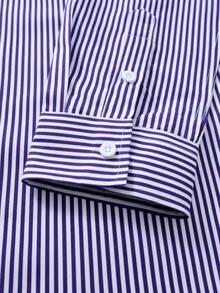 Manfinity Mode 男士时尚休闲条纹单排扣长袖衬衫 - 彩色 - 查看 5