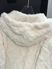 Franclia 休闲日常女式卫衣，高端拉链卫衣，宽松版型，显瘦，女士冬季款 - 米色 - 查看 7