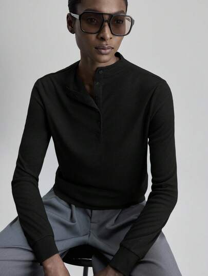 Ontre Parte superior de punto con cuello redondo y botones delanteros de un solo abotonado, estilo vintage adecuado para el transporte urbano, casual de negocios, uso de oficina, elegante para Navidad, fiesta de Año Nuevo, prenda exterior básica negra