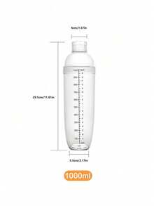 1pc Snow Cone Shaker Cup With Measurement Scale, 350ml/500ml/700ml/1000ml, Gift For Father,Shaker Bottle With Scale, Protein Shake Cup