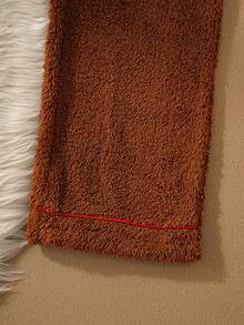 SpongeBob SquarePants | SHEIN 男士舒适卡通刺绣长袖上衣和长裤家居服套装，秋冬款