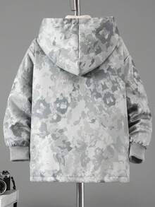 Vacaura 1pc Tween Boys' Casual Autumn/Winter Thermal Lined Cargo Jacket Fall