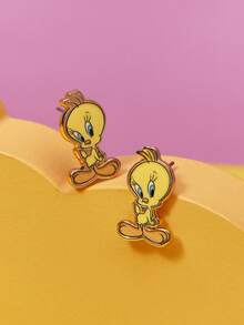 LOONEY TUNES X SHEIN 1 Đôi bông tai họa tiết hoạt hình thời trang dành cho nữ, kiểu dáng tinh tế và dễ thương, nhỏ nhắn, mang đến vẻ sang trọng, phù hợp cho các bữa tiệc, buổi hòa nhạc/lễ hội. - Màu vàng - Xem 2