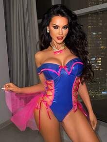 可爱性感内衣连体衣两件套 - 彩色 - 查看 5