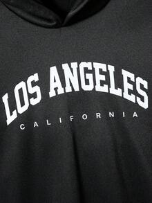 SHEIN Coolqubz Teenager Jungen Set aus Kapuzenpullover und Jogginghose mit Buchstaben-Muster für Herbst und Winter, unisex