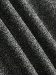 SHEIN Tall Women's Elegant High Collar Batwing Sleeve Cinched Waist Waist Wool Blend Coat In Fall/Winter - Grey - View 11