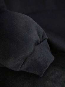 Sudadera Casual Con Capucha Con Forro Polar para mujer ,Con Estampado De Reno Sonriendo - Cuello Redondo, Manga Larga, para Otoño e Invierno - Negro - Ver 4