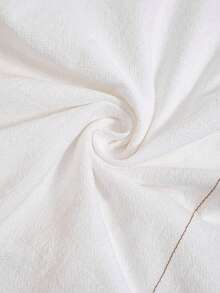 Rusticease Plus Size Women's Fall/Early Spring Casual Fashion Vacation Vintage Casual Country Patchwork Contrast Color Ruffle Button Decor White Pants With Pockets, , Plus Size  Suitable For Early Spring, Going Outs,2026 New ,Simple And Fashionable For Everyday Wear, White Beach Pants, Women Summer Pants, Vacations Women ,Holidays For Women, Spring Women, Valentine's Day ,Valentines For Women, - White - View 10