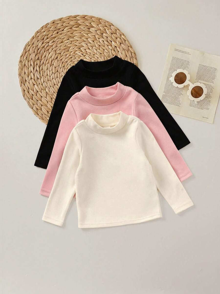 SHEIN 女婴休闲翻领长袖上衣，百搭