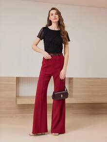 MOTF PREMIUM FLAP PU LEATHER SHOULDER BAG - Burgundy - View 5