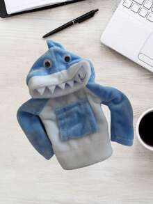 1件鲨鱼图案连帽衫汽车换挡杆套 - 舒适的手动挡旋钮卫衣，创意汽车内饰配件 - 藍色 - 查看 4