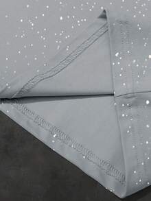 Manfinity EMRG 男士休闲宽松数字字母印花落肩T恤，时尚街头风格，夏季 - 灰色 - 查看 7