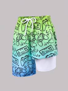 Fantacosmos Tween Boys' Ombre Printed Swimwear - Multicolor - View 6