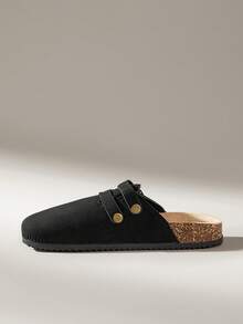 Solecia Zapatos planos versátiles y casuales para uso diario con hebilla ajustable para mujeres