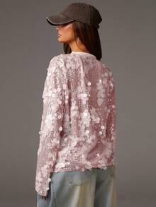 Athîral 女士时尚派对宴会交叉领结侧边宽松上衣 - 粉色 - 查看 2