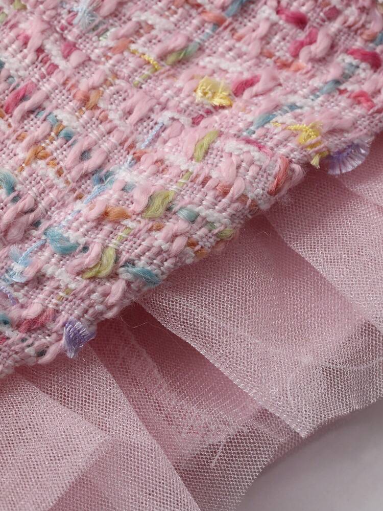 Toddler Girls' Korean Style Peter Pan Collar Mid-Length Dress, Autumn/Winter