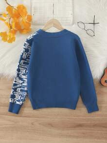 Fantacosmos 男童游戲機提花圖案顏色積木針織開衫 - 彩色 - 查看 2