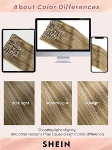 #P14/613 Dark Blonde Mix Bleach Blonde Clip In Hair Extensions Real Human Hair 120g 7pcs Clip In Extensions Straight Remy Hair Clip In Hair Extensions - SP14/613 - View 10