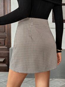 Pariaura Women's Plaid Asymmetric Hem Casual Versatile Skirt - Multicolor - View 2