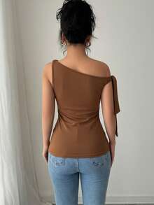 Women Tops - Coffee Brown - View 2
