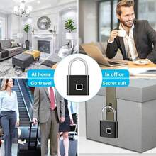 1PC Smart Fingerprint Padlock, USB Fast Charging, Long Battery Life, Can Record 20 Sets Of Fingerprints, Waterproof And Rust-Proof, Can Be Used In Various Scenarios Such As Gates, Schoolbags, Bicycles, Lockers, Etc. Stainless Steel Material, Thickened And Not Easy To Deform - Multicolor - View 10