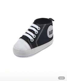 par de1 par zapatillas de lona para niños o niñas de 0 a 1 año, ligeras, antideslizantes, de suela blanda, para primeros pasos, para bebés recién nacidos, de 0 a 6 meses y de 6 a 12 meses - Negro - Ver 3