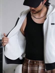 HUEFORM 男士休闲连帽卫衣，适合日常穿着 - 黑與白 - 查看 7